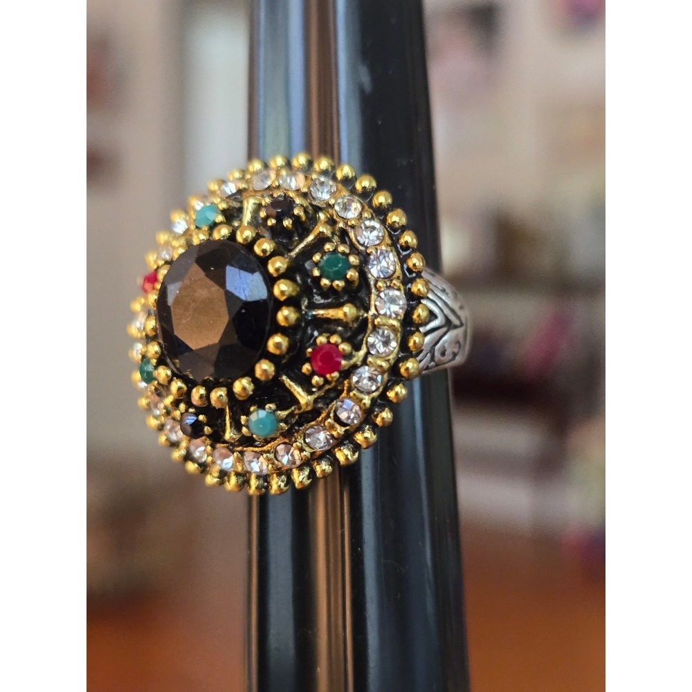 Turkish Style Bohemian Ring Vintage Unmarked Size 6.5